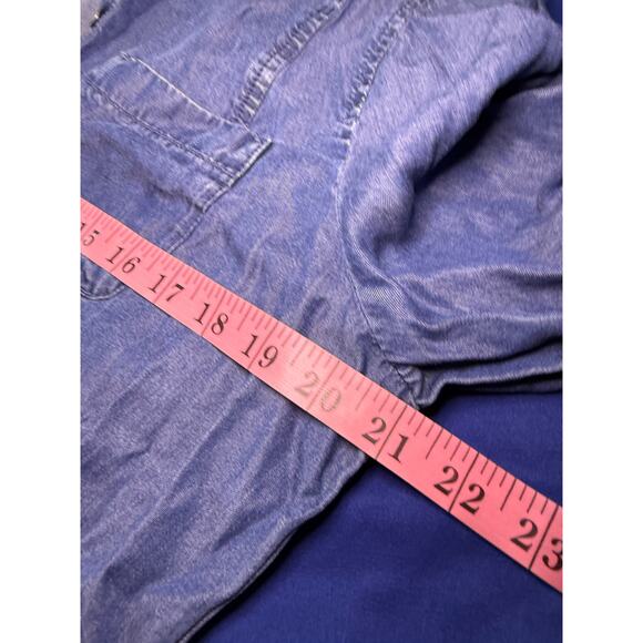 J Jill denim chambray button down roll tab dress womens medium coastal spring - Picture 6 of 8